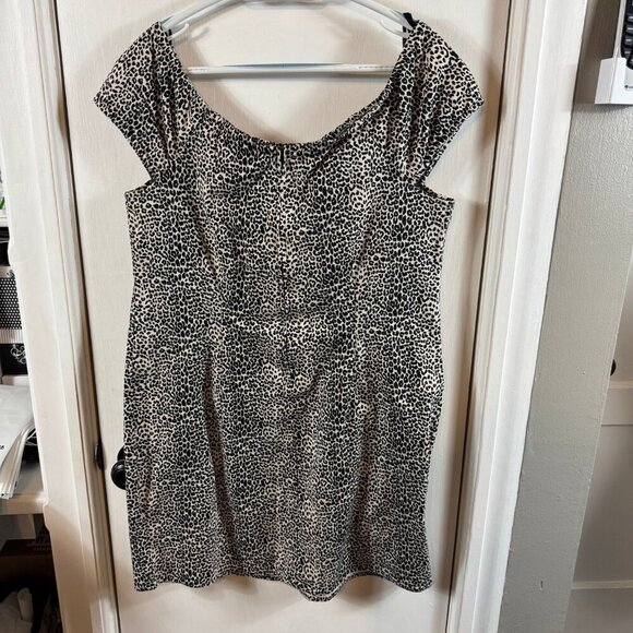 California Concepts leopard print cap sleeve mini dress.  Y2K retro. Size 14 - Picture 5 of 8